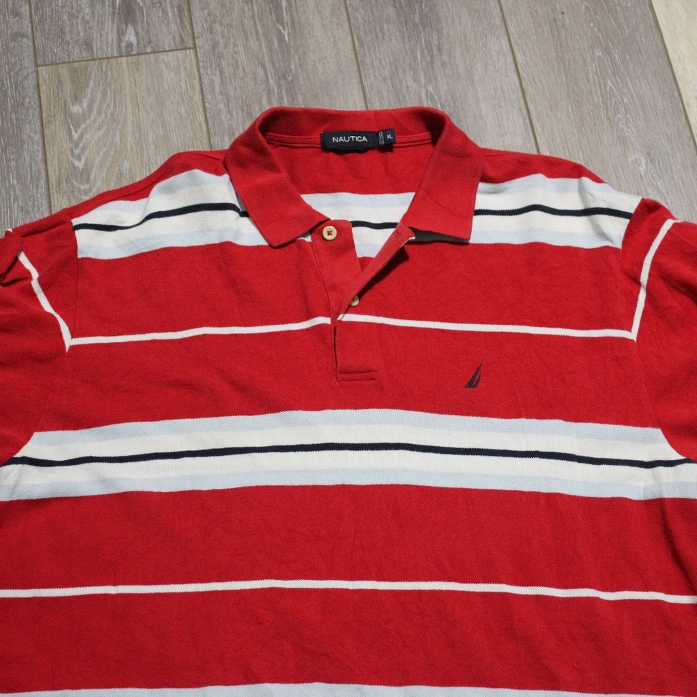 Nautica Red Stripe Polo Men's Size XL
